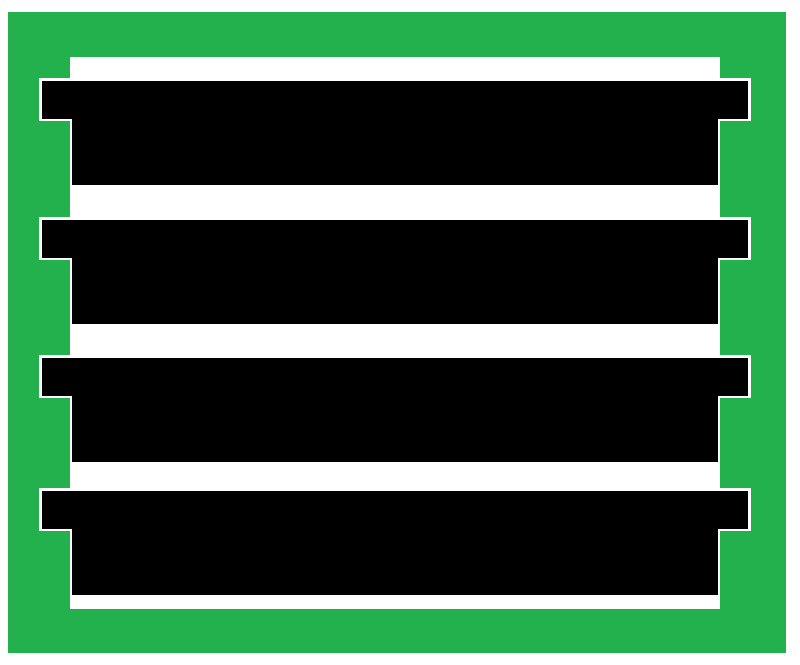 Diagram of organizers hanging in a storage unit